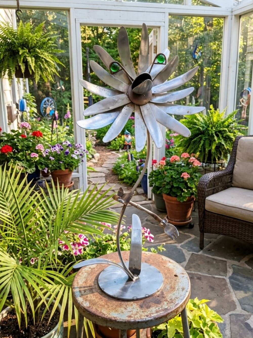 Feed Me Seymour! Handmade Metal Steel Flower Character Upcycled Sculpture Unique